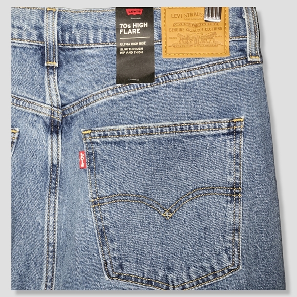 LEVI'S 70s High Flare Denim Blue - Picture 5 of 7